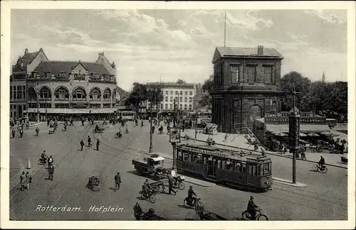 Ak Rotterdam Südholland Niederlande, Hofplein, Straßenbahn