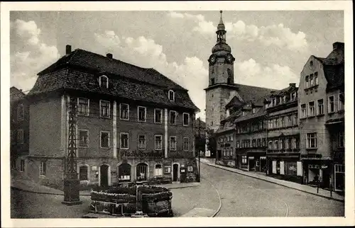 Ak Ilmenau in Thüringen, Markstraße, Stadt Apotheke, Geschäfte, Kirche