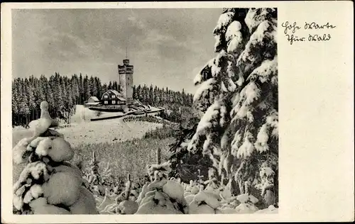 Ak Elgersburg in Thüringen, Hohe Warte, Winter, Schnee