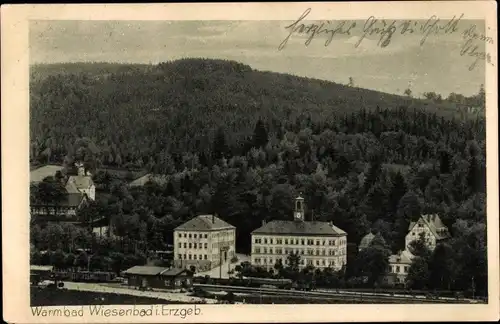 Ak Thermalbad Wiesenbad im Erzgebirge, Warmbad, Teilansicht