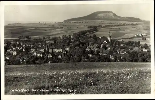 Ak Schlettau im Erzgebirge Sachsen, Panorama, Scheibenberg
