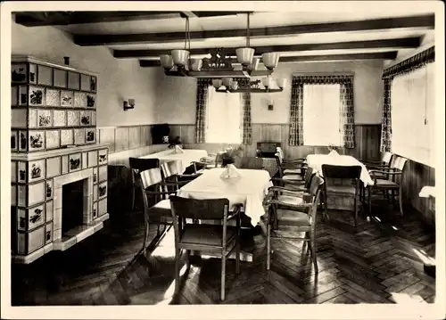 Ak Kühberg Bärenstein im Erzgebirge, Ferienheim des Fachbuchverlages, Speiseraum