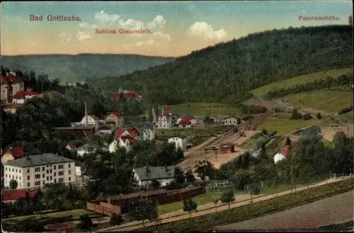 Ak Bad Gottleuba in Sachsen, Panorama, Schloss Giesenstein, Panoramahöhe