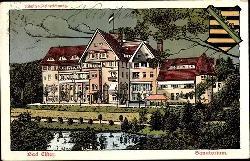 Steindruck Ak Bad Elster im Vogtland, Sanatorium