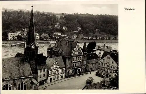 Ak Wehlen an der Elbe Sachsen, Marktplatz, Kirche