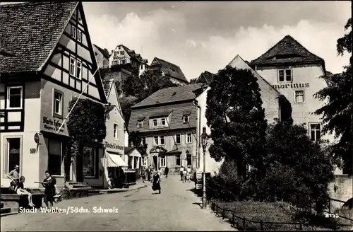 Ak Stadt Wehlen Sächs.Schweiz, Metzger, Ratskeller, Häuser