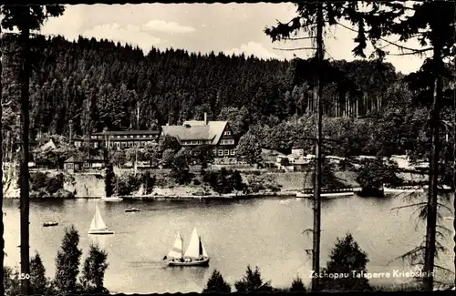 Ak Kriebstein Mittelsachsen, Zschopau Talsperre, Segelboote