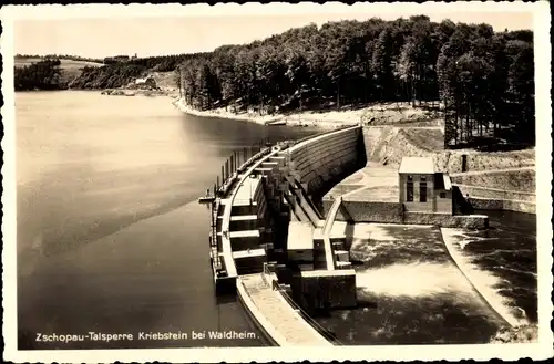 Ak Kriebstein Mittelsachsen, Zschopau Talsperre, Sperrmauer