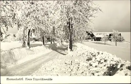Ak Hermsdorf im Erzgebirge, Winteransicht