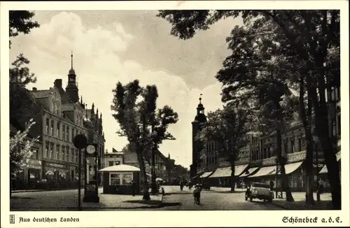 Ak Salzelmen Schönebeck an der Elbe, Platz, Gebäude