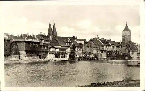 Ak Calbe an der Saale, Saalepartie mit Hexenturm