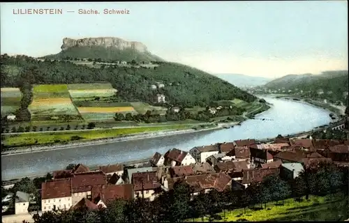 Ak Bad Schandau an der Elbe, Lilienstein, Teilansicht