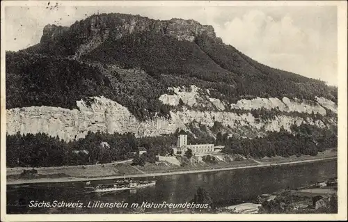 Ak Bad Schandau an der Elbe, Lilienstein, Naturfreundehaus