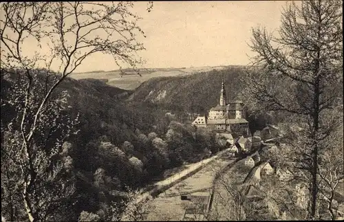 Ak Weesenstein Müglitztal in Sachsen, Partie mit Schloss, Bergen Finkenfang und Maxen