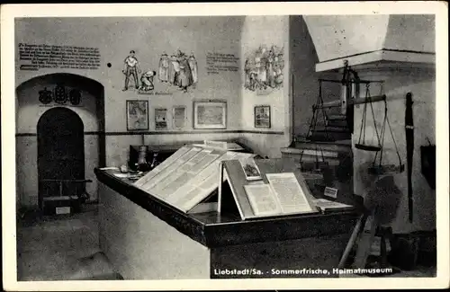 Ak Liebstadt Erzgebirge Sachsen, Heimatmuseum, Innenansicht, Waage