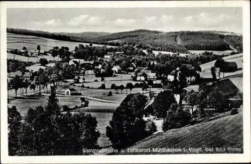 Ak Mühlhausen Bad Elster im Vogtland, Panorama vom Ort
