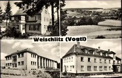 Ak Weischlitz im Vogtland, Feierabendheim, Teilansicht, Turnhalle, Landambulatorium