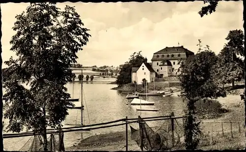 Ak Pirk Burgstein Weischlitz im Vogtland, Talsperre mit Jugendherberge Dobeneck