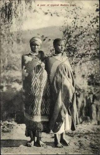 Ak A pair of typical Basuto girls, Afrikanerinnen