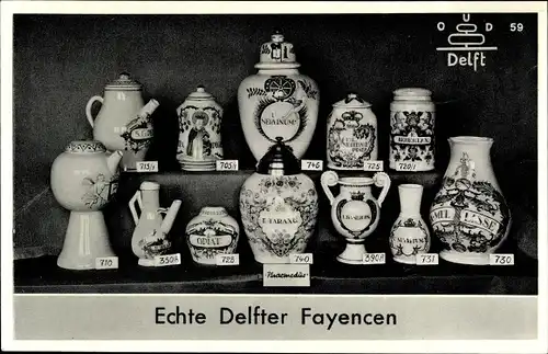 Ak Echte Delfter Fayencen