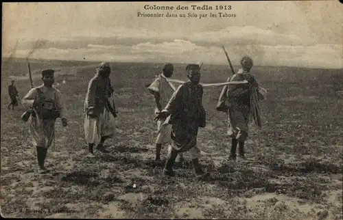 Ak Marokko, Colonne des Tadla 1913, Prisonnier dans un Silo par les Tabors