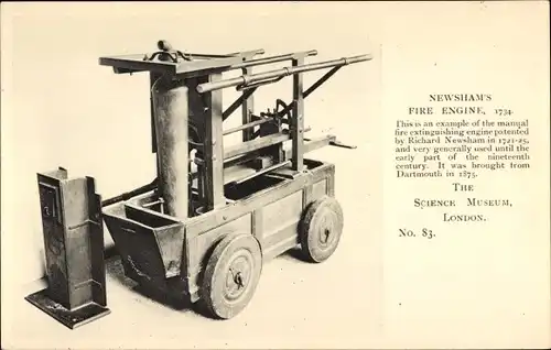 Ak Newsham's Fire Engine 1734, The Science Museum, London