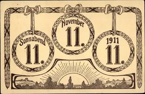 Ak Besonderes Datum, 11.11.11, Sonnabend, November