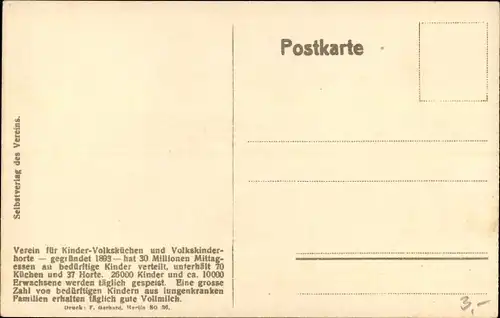 Künstler Ak Thoma, Hans, Ich kam, weiss nit woher,Verein für Kinder Volksküchen und Volkskinderhorte