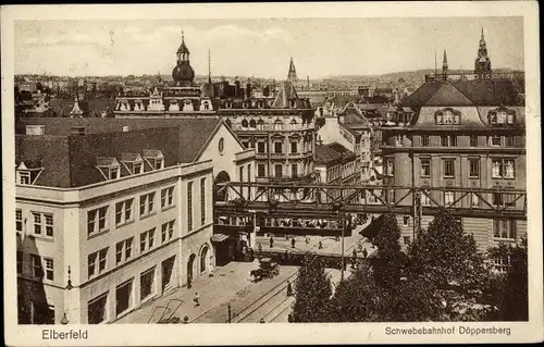 Ak Elberfeld Wuppertal, Schwebebahnhof Döppersberg, Übersicht