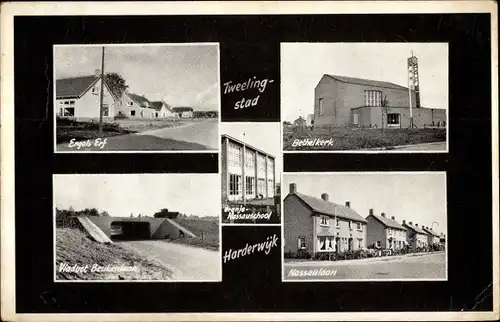 Ak Harderwijk Gelderland, Bethelkerk, Nassaulaan, Engels Erf, Viaduct