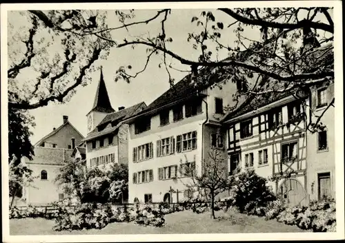 Ak Regensberg Kanton Zürich Schweiz, Partie aus der Oberburg mit Engelfridhaus