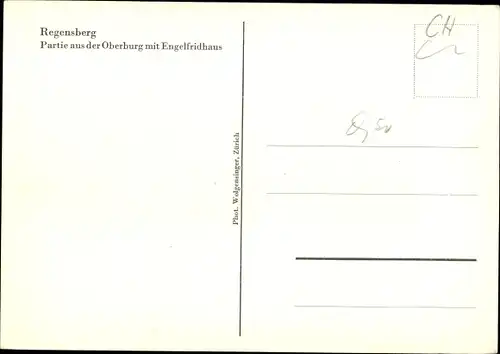 Ak Regensberg Kanton Zürich Schweiz, Partie aus der Oberburg mit Engelfridhaus