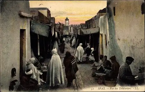 Ak Sfax Tunesien, Rue des Teinturiers, Araber, Maghreb