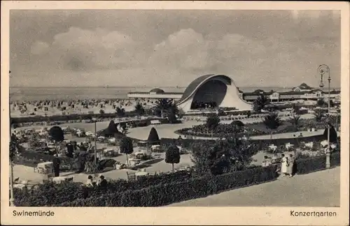 Ak Świnoujście Swinemünde Pommern, Konzertgarten