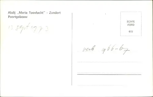 Ak Zundert Nordbrabant Niederlande, Cisterciënzer Abdij Maria Toevlucht, Poortgebouw