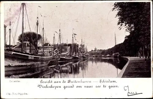 Ak Schiedam Südholland Niederlande, Buitenhaven
