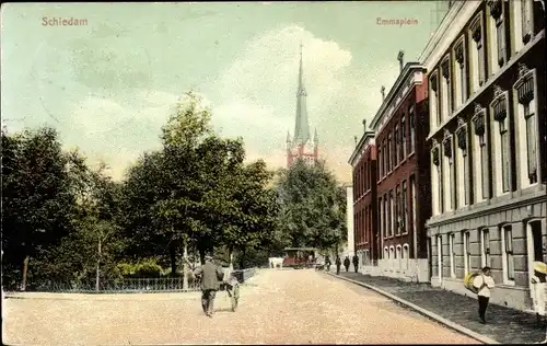 Ak Schiedam Südholland Niederlande, Emmaplein