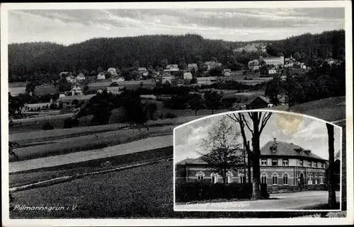 Ak Pillmannsgrün Kottengrün Werda im Vogtland, Gasthof Waldfrieden, Blick auf den Ort