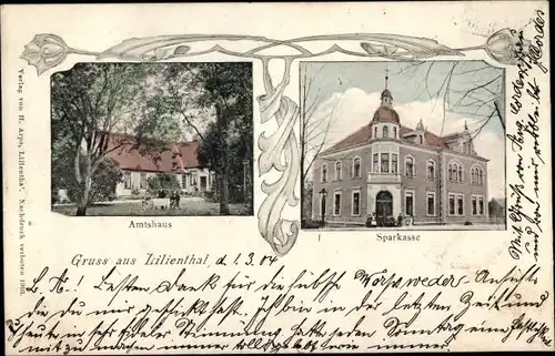 Ak Lilienthal Niedersachsen, Amtshaus, Sparkasse