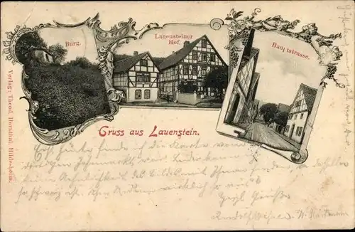 Ak Lauenstein Salzhemmendorf in Niedersachsen, Lauensteiner Hof, Burg, Hauptstraße