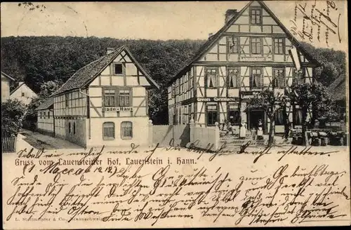 Ak Lauenstein Salzhemmendorf in Niedersachsen, Gasthaus Lauensteiner Hof, Badehaus
