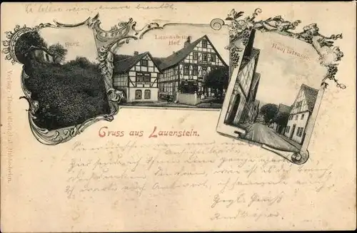 Ak Lauenstein Salzhemmendorf in Niedersachsen, Gasthaus Lauensteiner Hof, Burg, Hauptstraße
