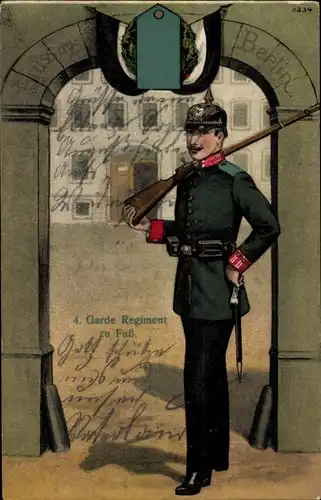 Regiment Ak Berlin, 4. Garde Regiment zu Fuß, Deutscher Soldat in Uniform