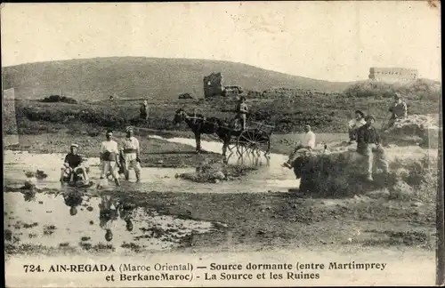 Ak Ain Reggada Marokko, La Source et les Ruines