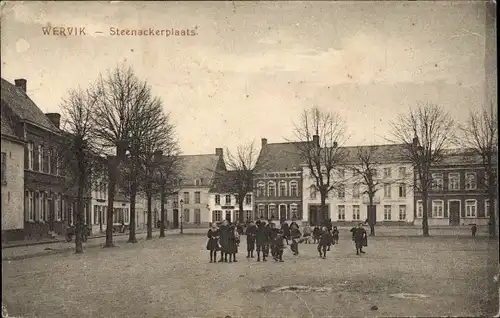 Ak Wervik Wervicq Westflandern, Place de Steenacker