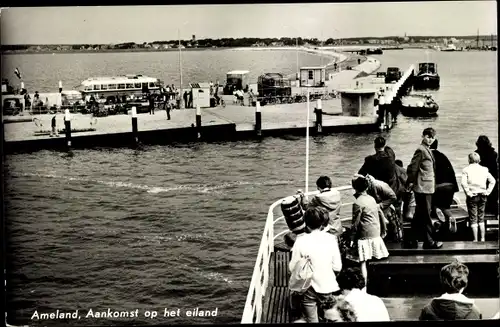 Ak Ameland Friesland Niederlande, Aanskomst op het eiland