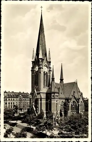 Ak Plauen im Vogtland, Pauluskirche, Garnisonkirche