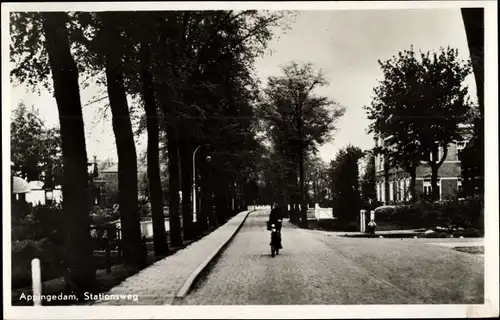 Ak Appingedam Groningen Niederlande, Stationsweg