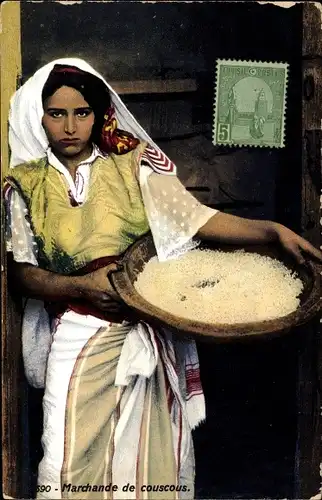 Ak Marchande de couscous, Händlerin, Maghreb