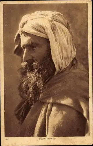 Ak Männerportraiit, Maghreb, Type arabe